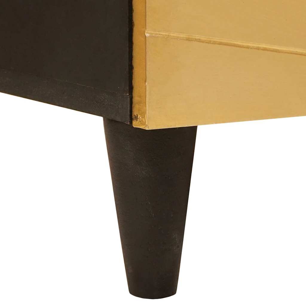Side Cabinet Black and Gold 60 x 33.5 x 100 cm Solid Mango Wood