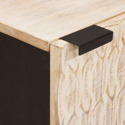 Bedside Cabinet White 40 x 33 x 46 cm Solid Mango Wood