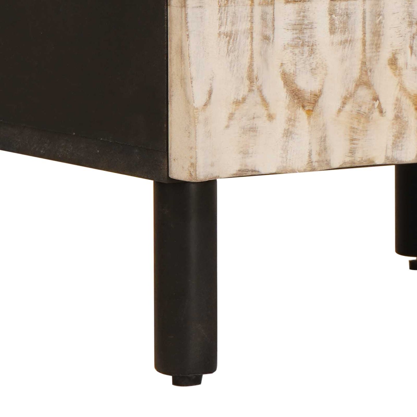 Bedside Cabinet White 40 x 33 x 46 cm Solid Mango Wood