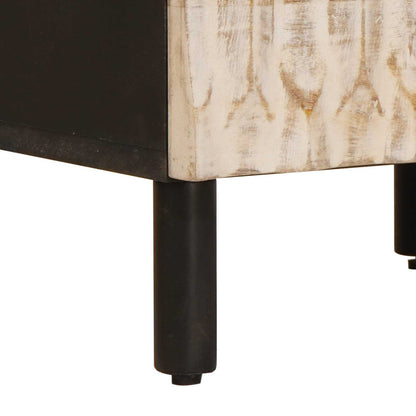 Bedside Cabinet White 40 x 33 x 46 cm Solid Mango Wood