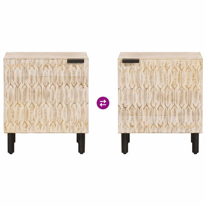 Bedside Cabinet 2 pcs White 40 x 33 x 46 cm Solid Mango Wood