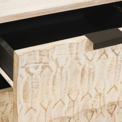 Bedside Cabinet White 40 x 33 x 46 cm Solid Mango Wood