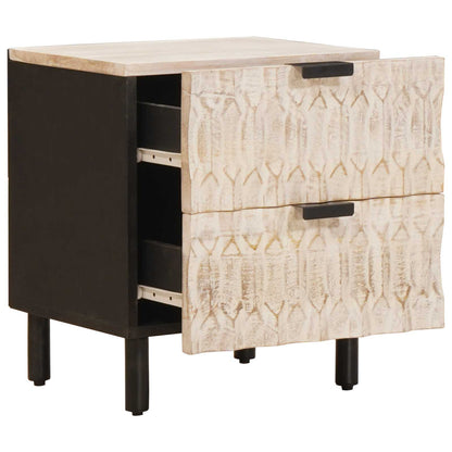 Bedside Cabinet 2 pcs White 40 x 33 x 46 cm Solid Mango Wood