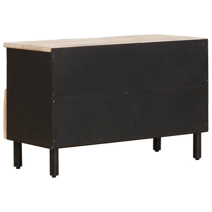 TV Cabinet White Wash Finish 70 x 33 x 46 cm Solid Mango Wood