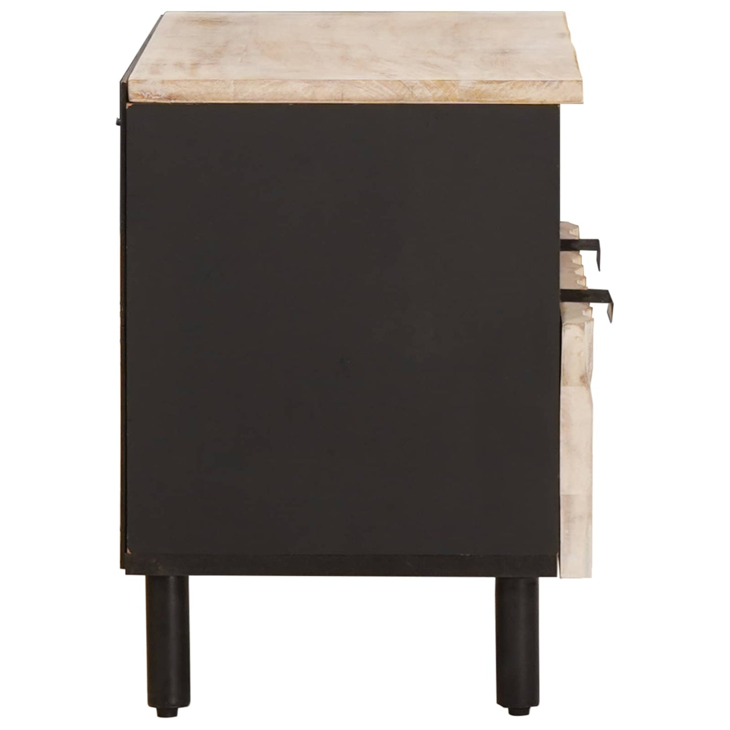 TV Cabinet White Wash Finish 70 x 33 x 46 cm Solid Mango Wood