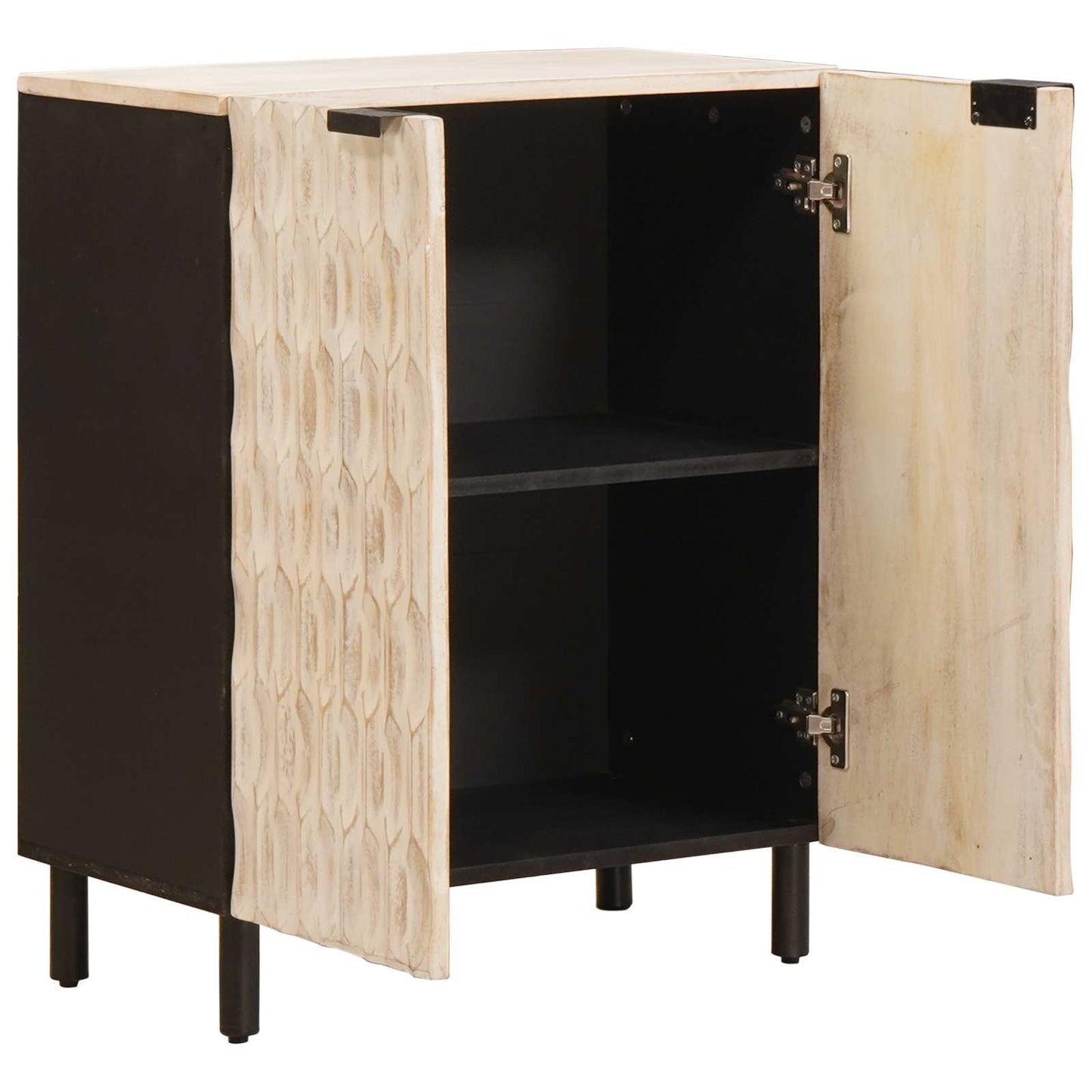 Sideboard White Wash Finish 60 x 33 x 75 cm Solid Mango Wood