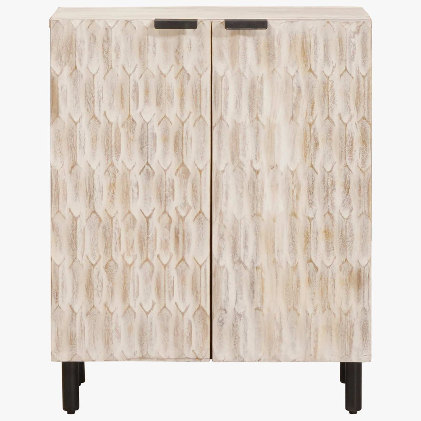 Sideboard White Wash Finish 60 x 33 x 75 cm Solid Mango Wood