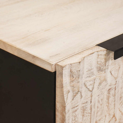 Sideboard White Wash Finish 60 x 33 x 75 cm Solid Mango Wood