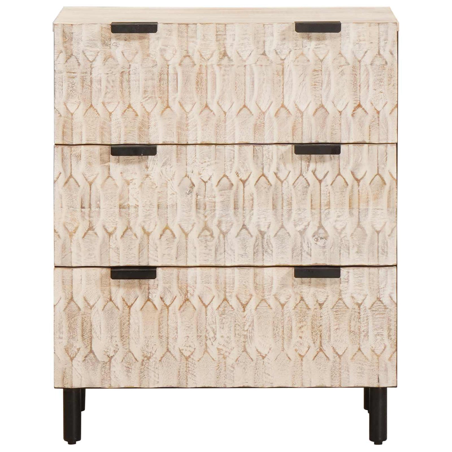 Sideboard White Wash Finish 60 x 33 x 75 cm Solid Mango Wood