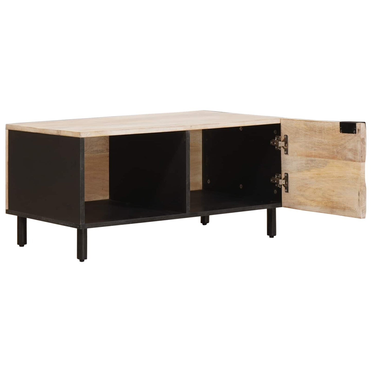 Coffee Table White 80 x 50 x 40 cm Solid Mango Wood