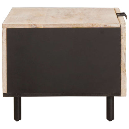 Coffee Table White 80 x 50 x 40 cm Solid Mango Wood