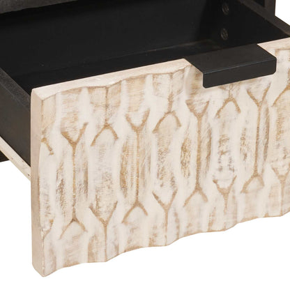 Bedside Cabinet White 40 x 33 x 46 cm Solid Mango Wood