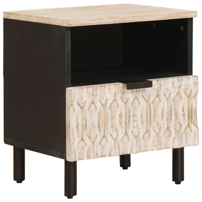 Bedside Cabinet 2 pcs White 40 x 33 x 46 cm Solid Mango Wood