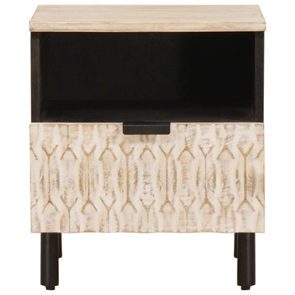 Bedside Cabinet 2 pcs White 40 x 33 x 46 cm Solid Mango Wood