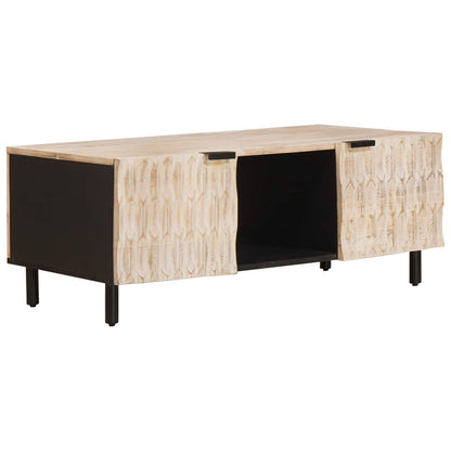 Coffee Table White 100 x 54 x 40 cm Solid Mango Wood