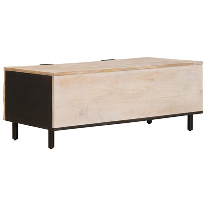 Coffee Table White 100 x 54 x 40 cm Solid Mango Wood