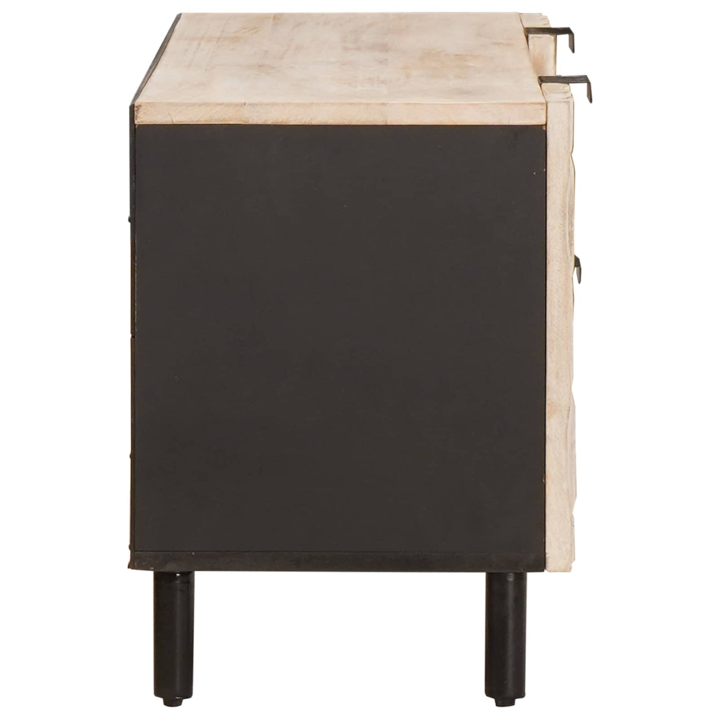 TV Cabinet White Wash Finish 105 x 33 x 46 cm Solid Mango Wood
