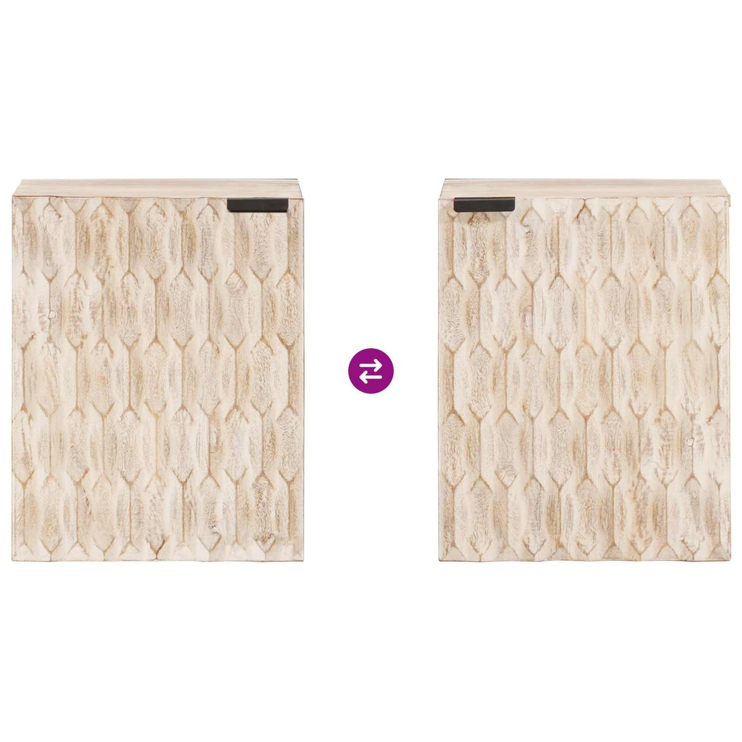 Bathroom Hanging Cabinet White 38 x 33 x 48 cm Solid Mango Wood