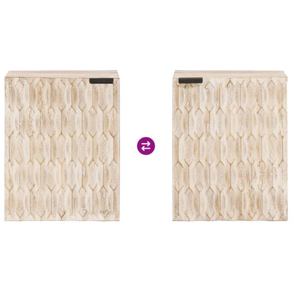 Bathroom Hanging Cabinet White 38 x 33 x 48 cm Solid Mango Wood