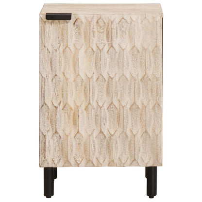 Bathroom Cabinet White 38 x 33 x 58 cm Solid Mango Wood