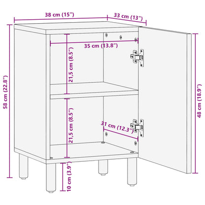 Bathroom Cabinet White 38 x 33 x 58 cm Solid Mango Wood
