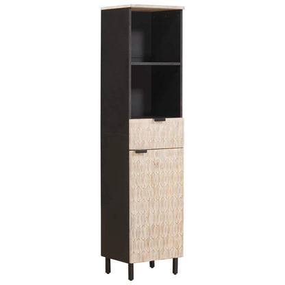 Bathroom Cabinet with Shelf Black and White 38 x 33 x 160 cm