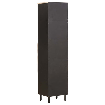 Bathroom Cabinet with Shelf Black and White 38 x 33 x 160 cm