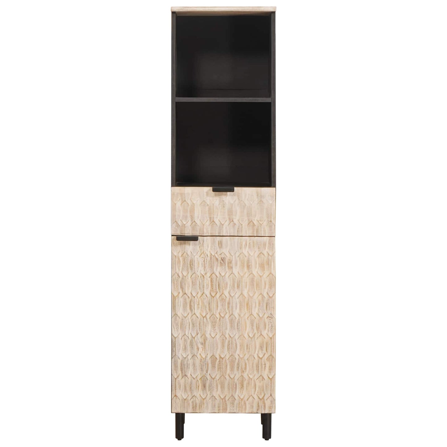 Bathroom Cabinet with Shelf Black and White 38 x 33 x 160 cm