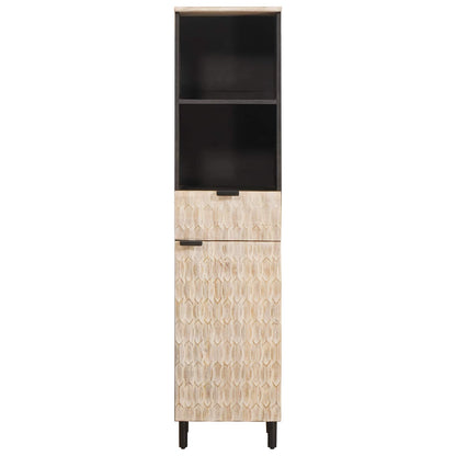 Bathroom Cabinet with Shelf Black and White 38 x 33 x 160 cm