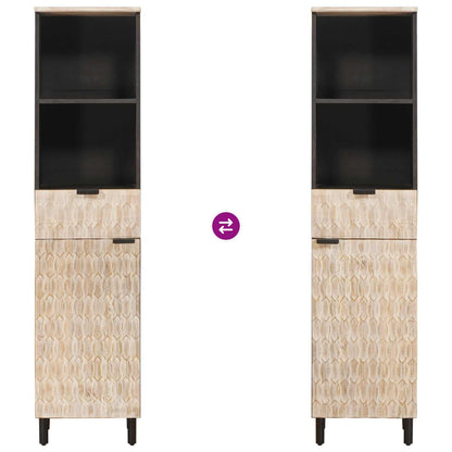 Bathroom Cabinet with Shelf Black and White 38 x 33 x 160 cm