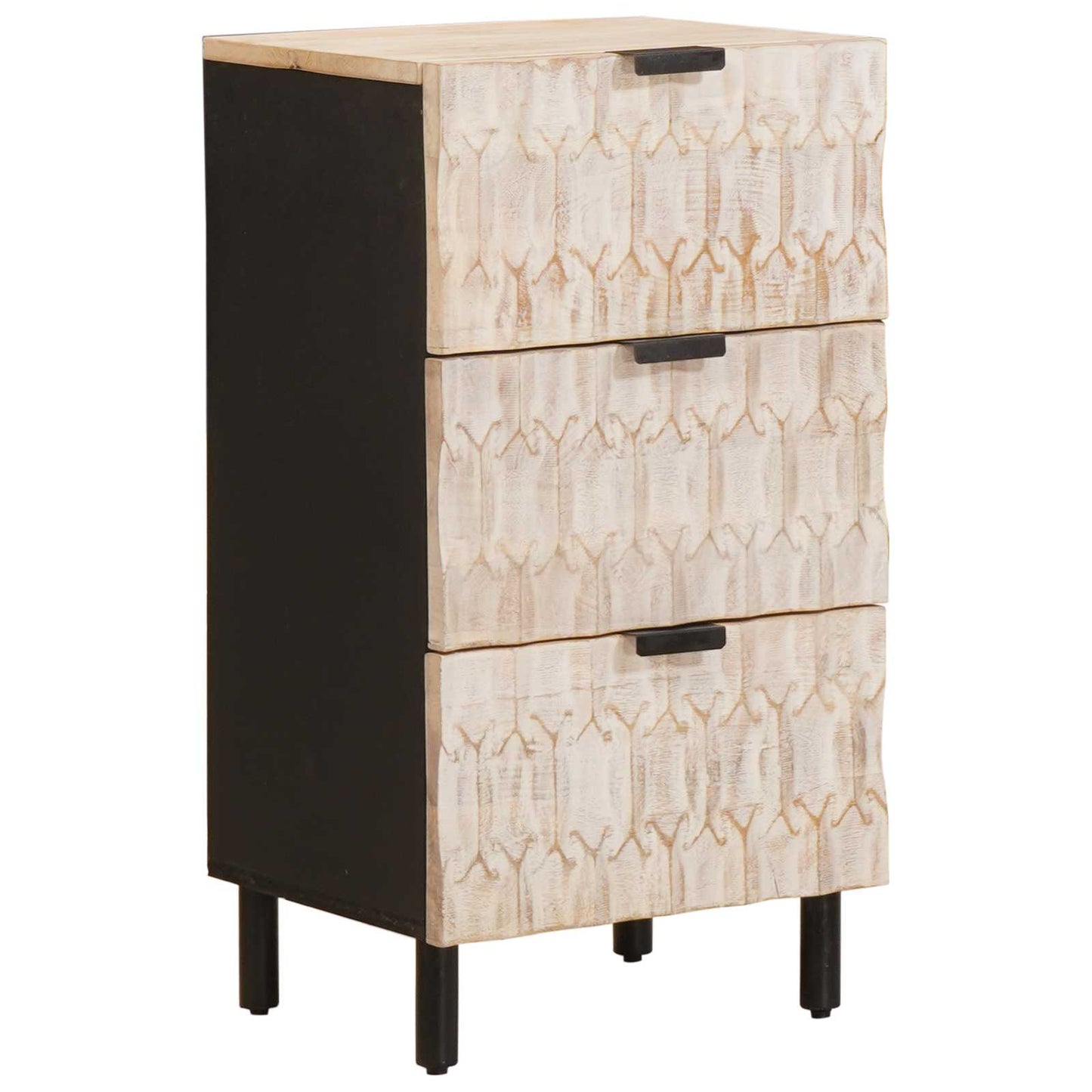 Sideboard White Wash Finish 40 x 33 x 75 cm Solid Mango Wood