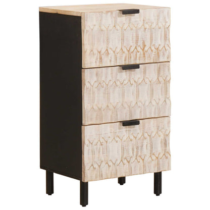 Sideboard White Wash Finish 40 x 33 x 75 cm Solid Mango Wood
