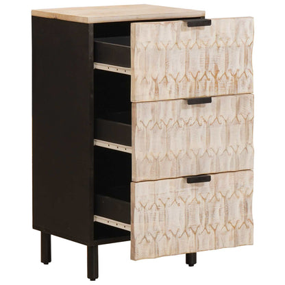 Sideboard White Wash Finish 40 x 33 x 75 cm Solid Mango Wood