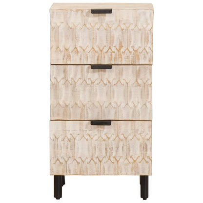 Sideboard White Wash Finish 40 x 33 x 75 cm Solid Mango Wood