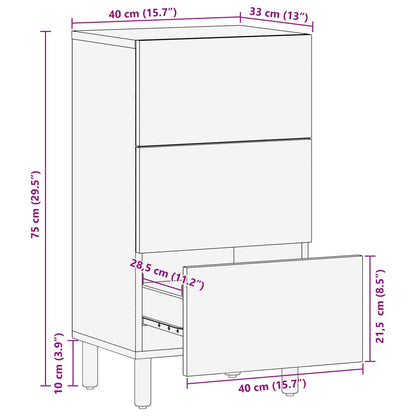 Sideboard White Wash Finish 40 x 33 x 75 cm Solid Mango Wood
