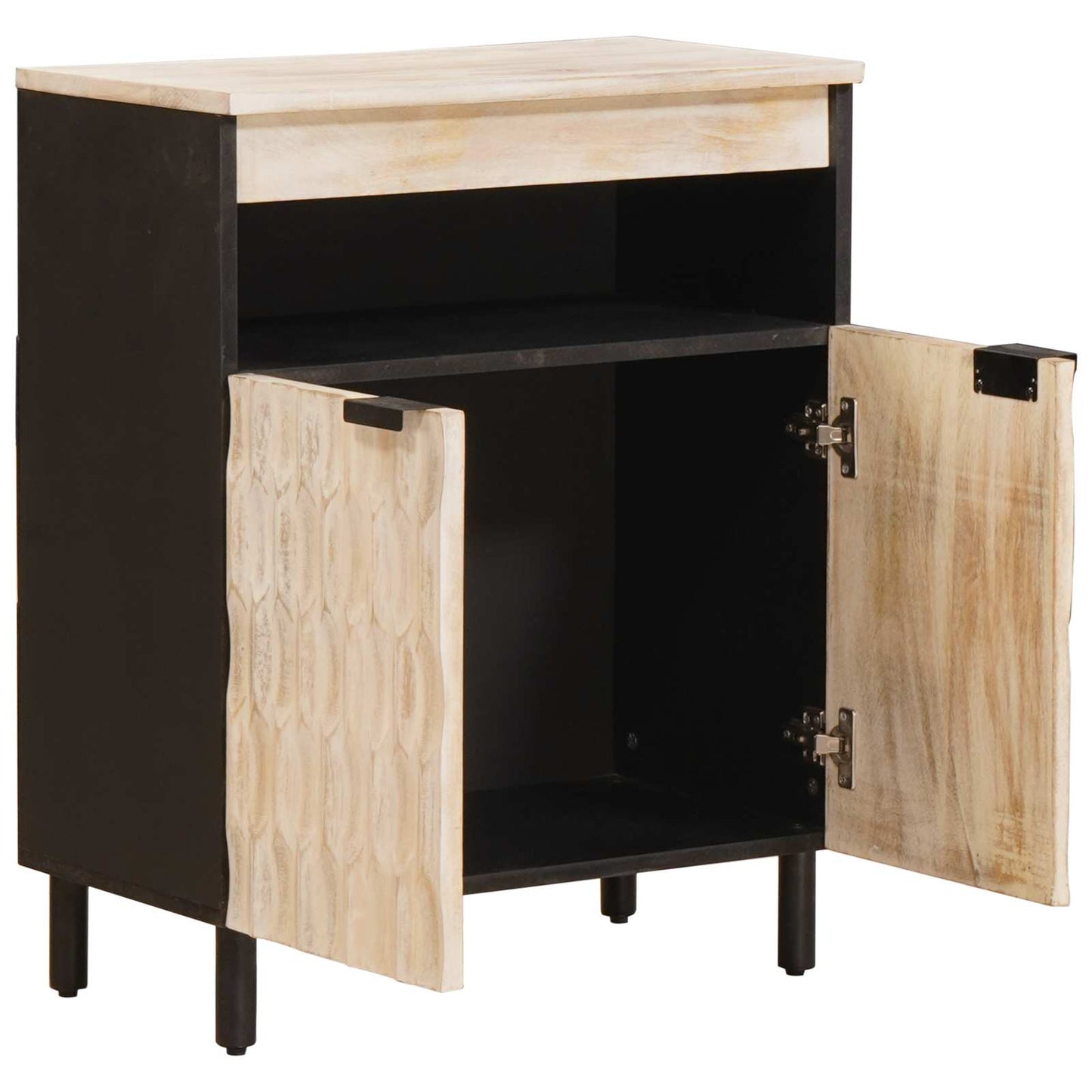 Sideboard White Wash Finish 60 x 33 x 75 cm Solid Mango Wood