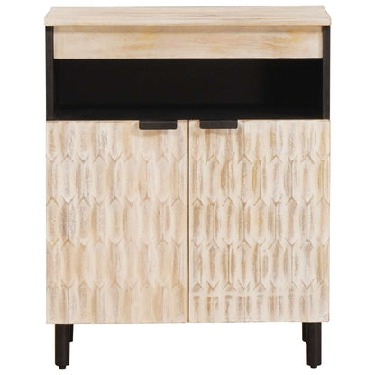 Sideboard White Wash Finish 60 x 33 x 75 cm Solid Mango Wood