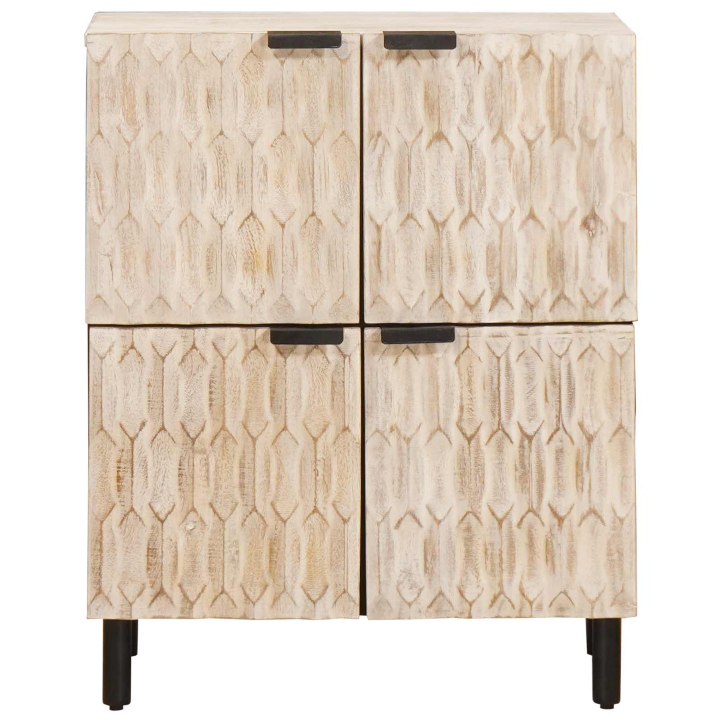 Sideboard White Wash Finish 60 x 33 x 75 cm Solid Mango Wood