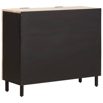 Sideboard White Wash Finish 90 x 33 x 75 cm Solid Mango Wood