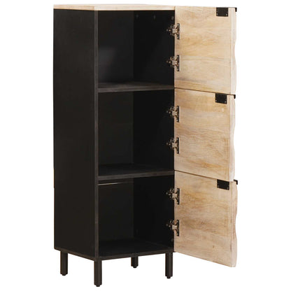 Highboard White Wash Finish 40 x 33 x 110 cm Solid Mango Wood