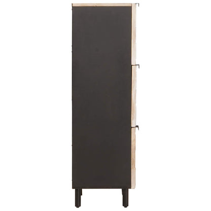 Highboard White Wash Finish 40 x 33 x 110 cm Solid Mango Wood