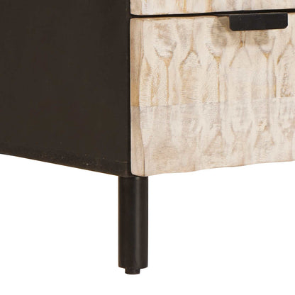 Highboard White Wash Finish 60 x 33 x 100 cm Solid Mango Wood