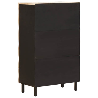 Highboard White Wash Finish 60 x 33 x 100 cm Solid Mango Wood