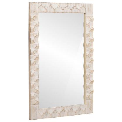 Bathroom Mirror with Mirror White Wash Finish 50 x 70 x 2.5 cm
