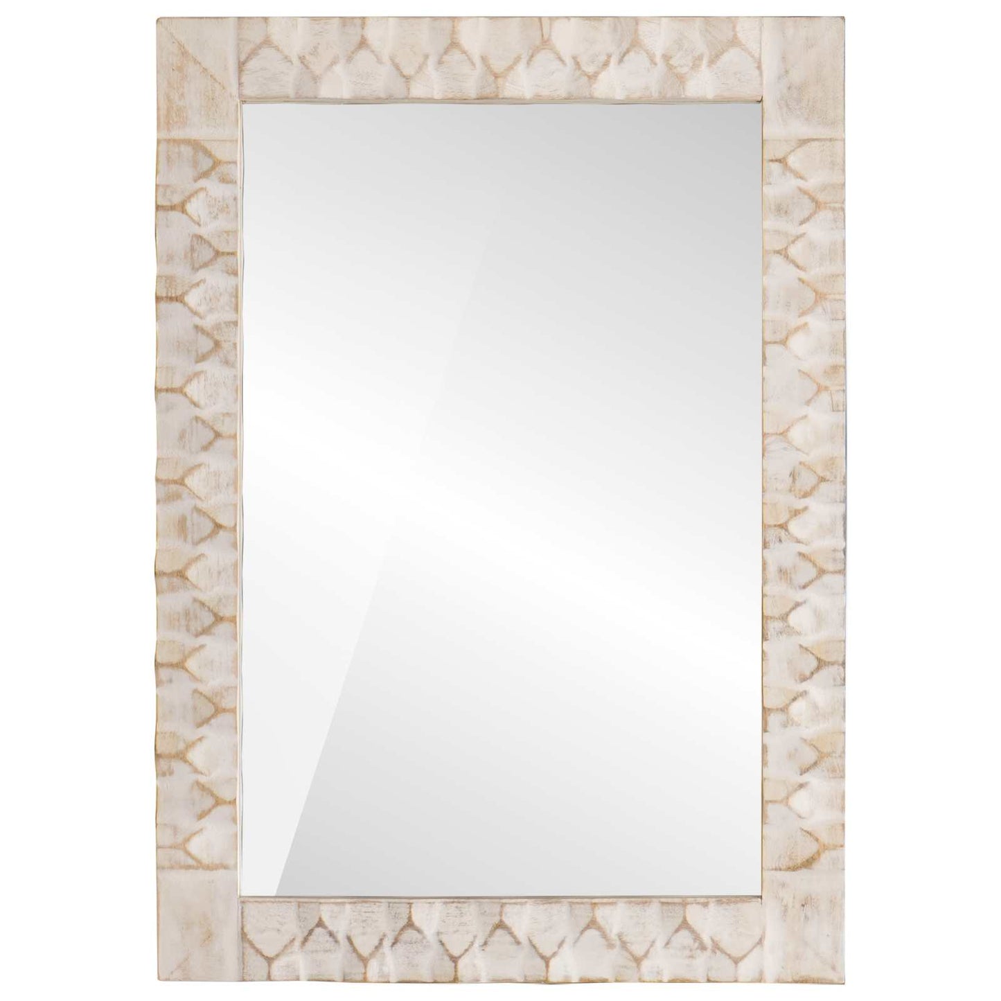 Bathroom Mirror with Mirror White Wash Finish 50 x 70 x 2.5 cm