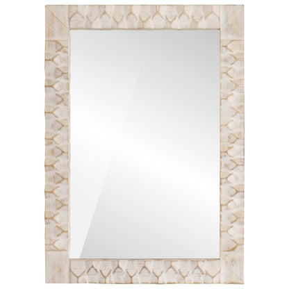 Bathroom Mirror with Mirror White Wash Finish 50 x 70 x 2.5 cm