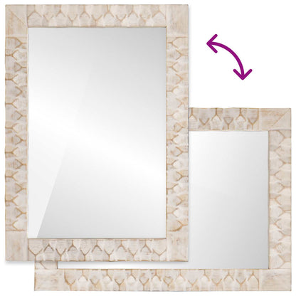 Bathroom Mirror with Mirror White Wash Finish 50 x 70 x 2.5 cm