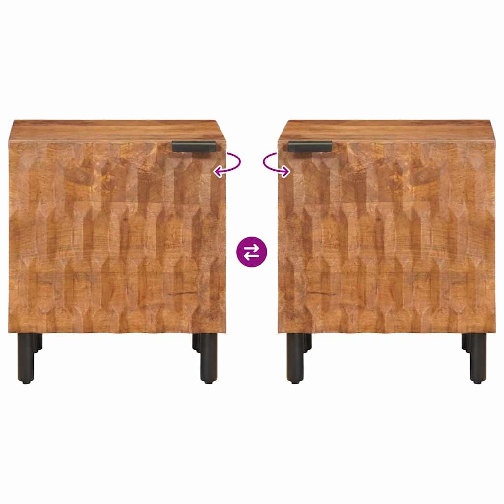 Bedside Cabinet Brown 40 x 33 x 46 cm Solid Mango Wood