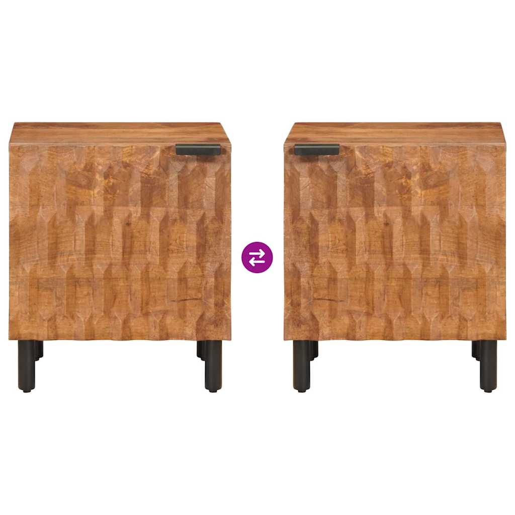 Bedside Cabinet 2 pcs Brown 40 x 33 x 46 cm Solid Mango Wood