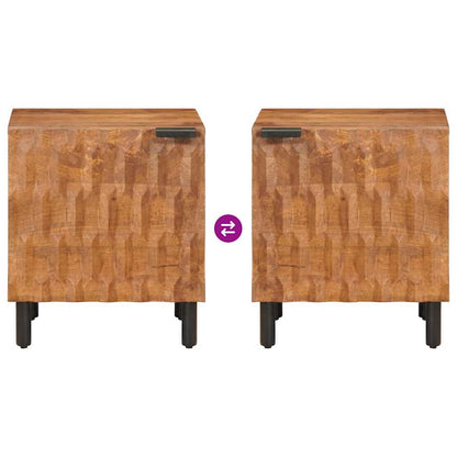 Bedside Cabinet 2 pcs Brown 40 x 33 x 46 cm Solid Mango Wood